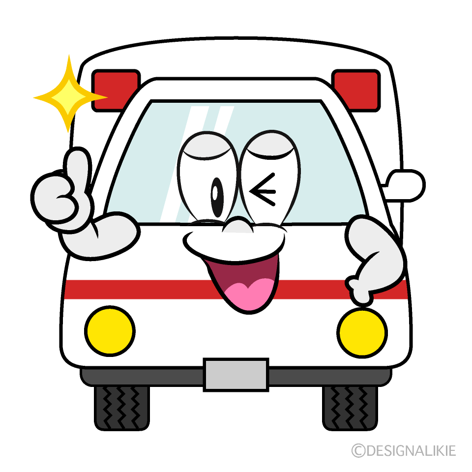 Thumbs up Ambulance Cartoon Character Image