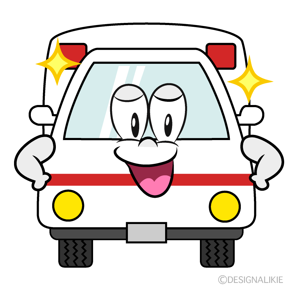 Glitter Ambulance Cartoon Character Image