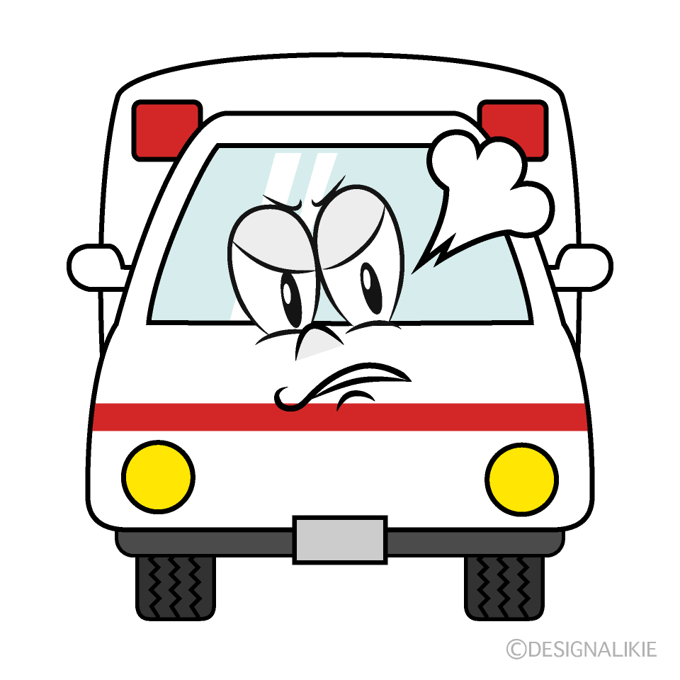 Angry Ambulance Cartoon Character Image