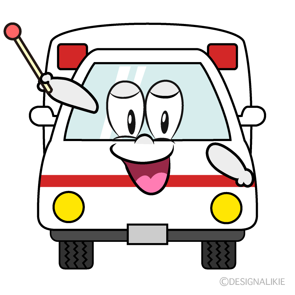 Speaking Ambulance Cartoon Character Image