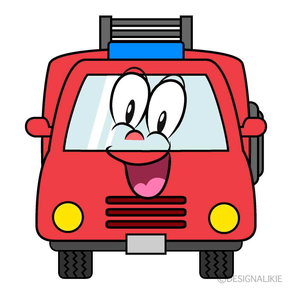 Surprising Fire Engine Cartoon Character Image