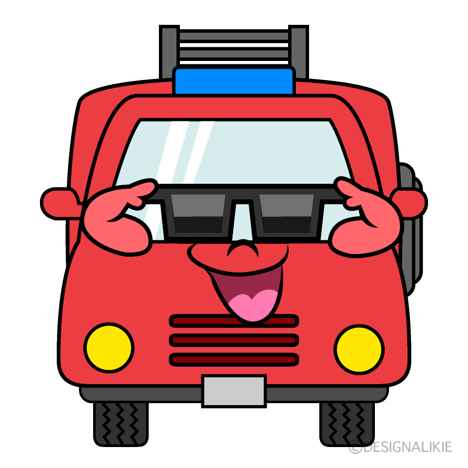 Cool Fire Engine Cartoon Character Image