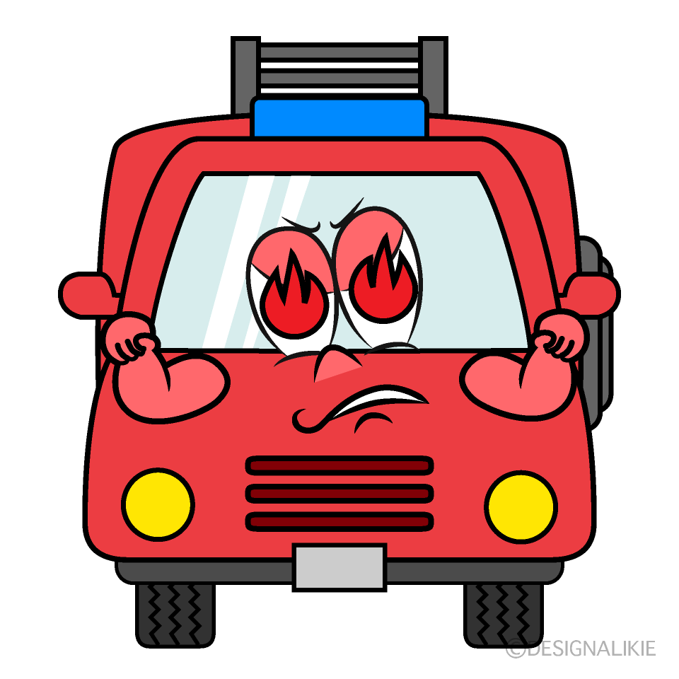 Enthusiasm Fire Engine Cartoon Character Image