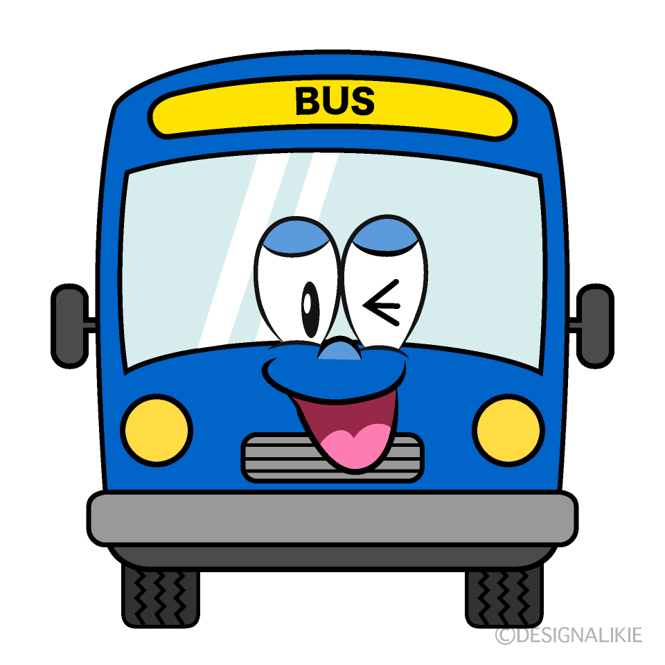 Laughing Bus Cartoon Character Image
