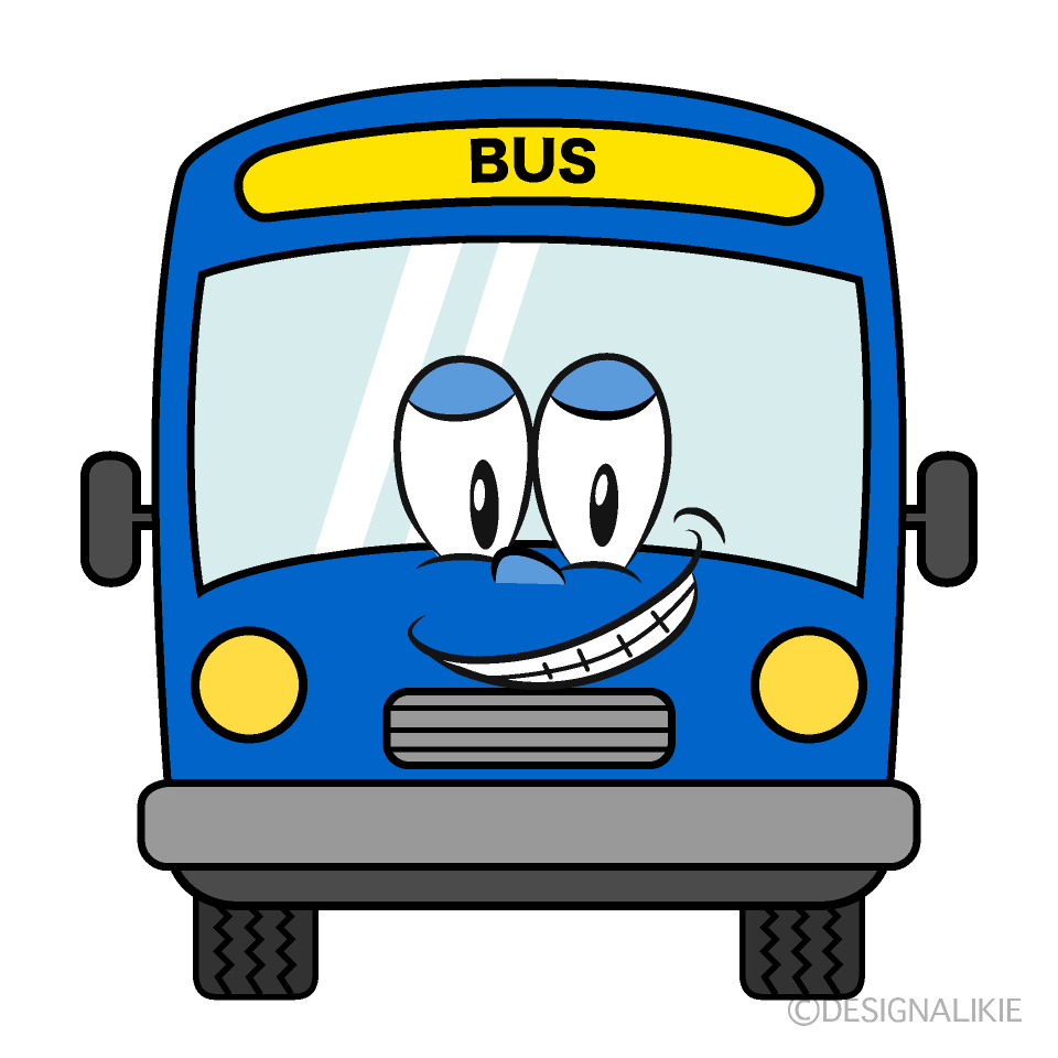 Grinning Bus Cartoon Character Image