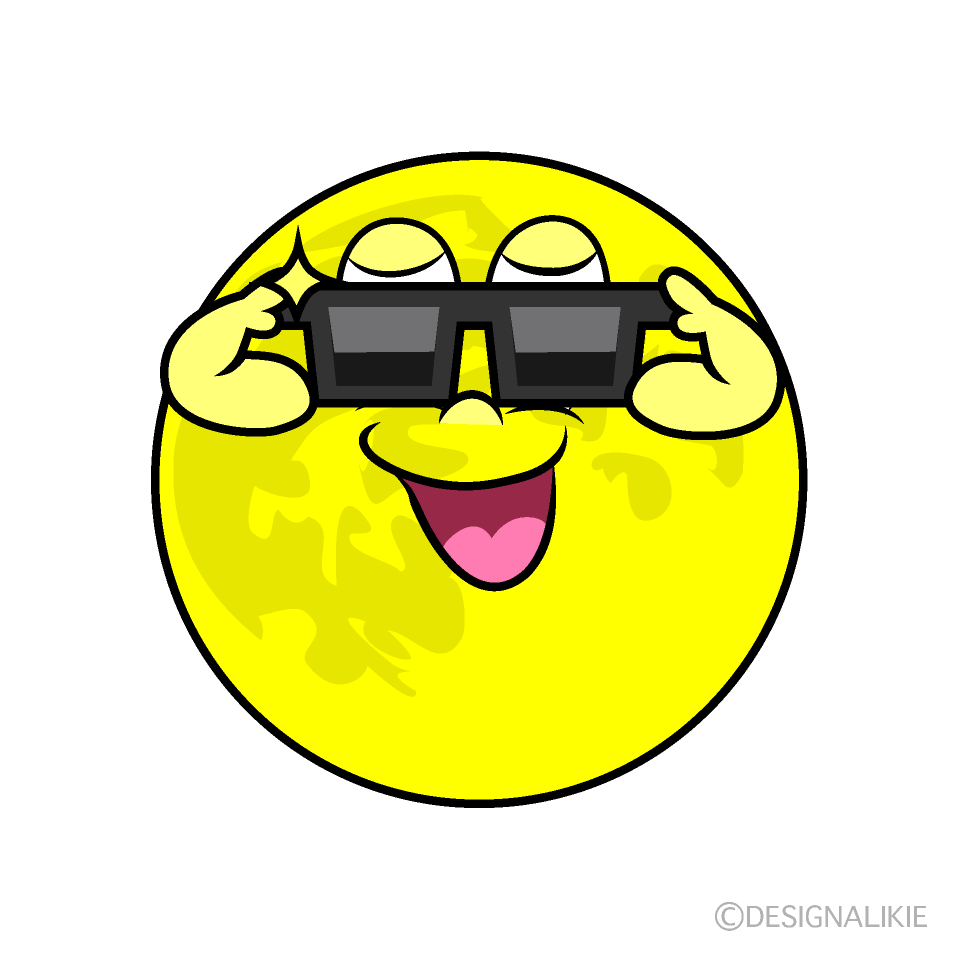 Cool Full Moon Cartoon Character Image