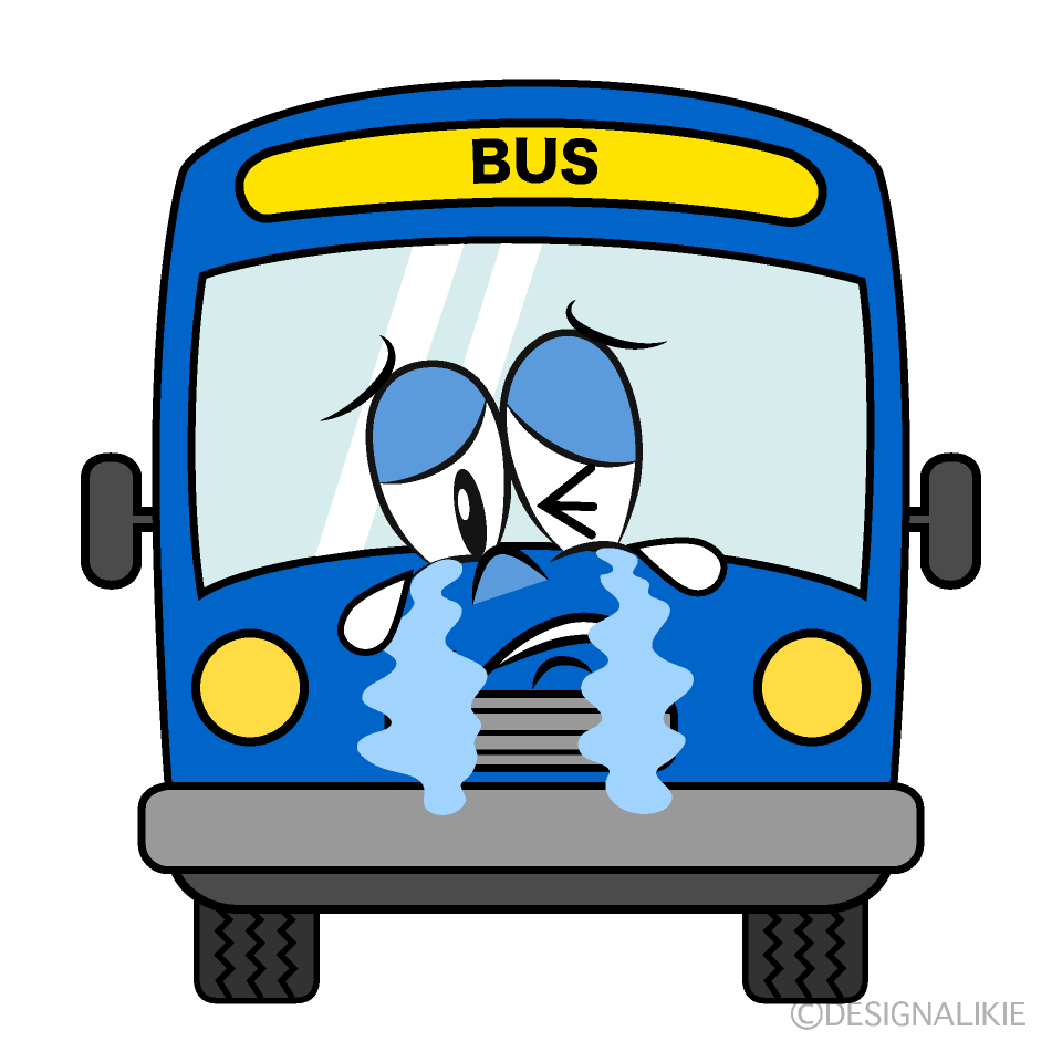 Crying Bus Cartoon Character Image