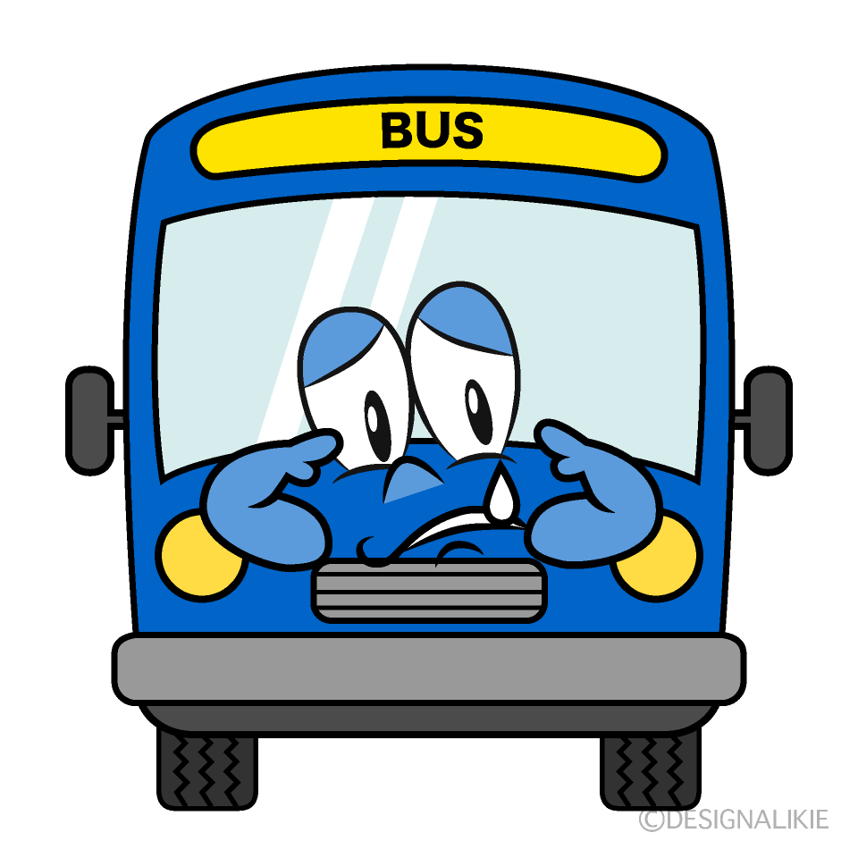 Sad Bus Cartoon Character Image