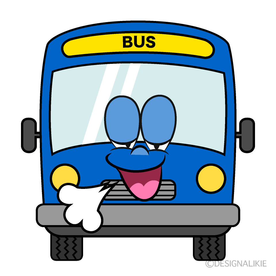 Relaxing Bus Cartoon Character Image
