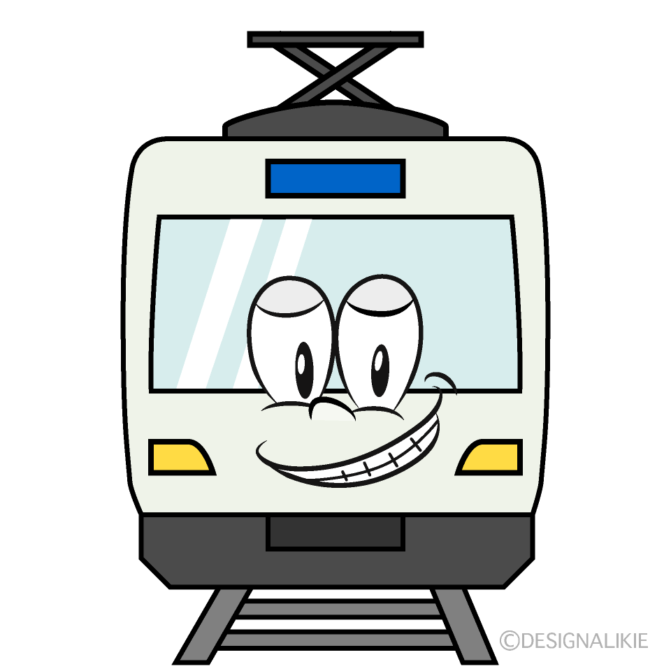 Grinning Railway Cartoon Character Image