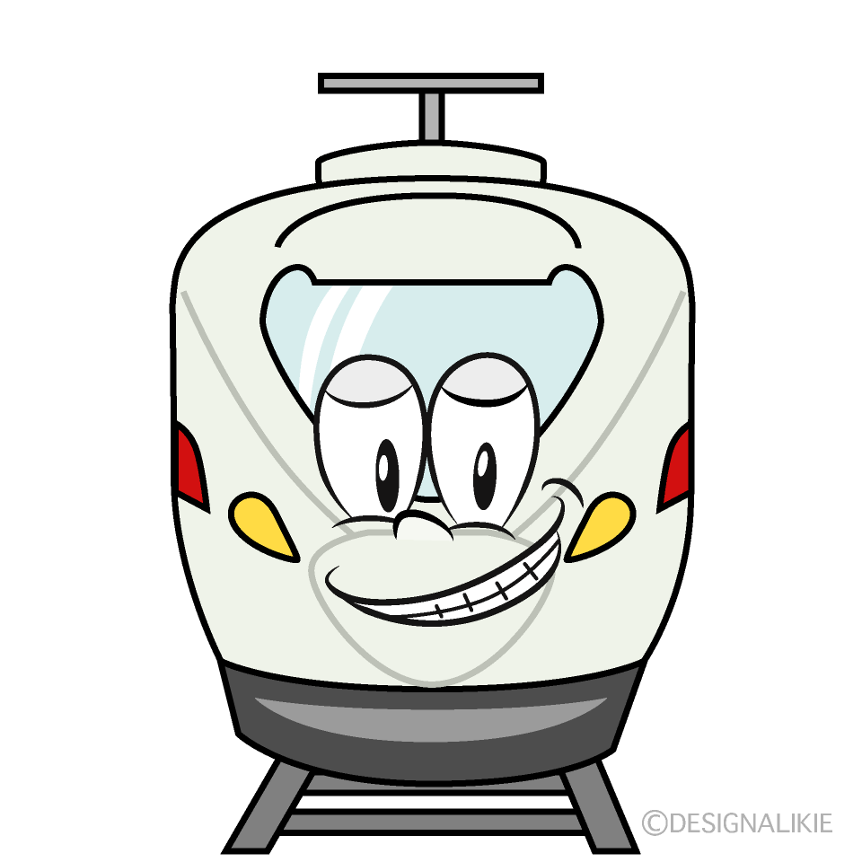 Grinning Express Train Cartoon Character Image
