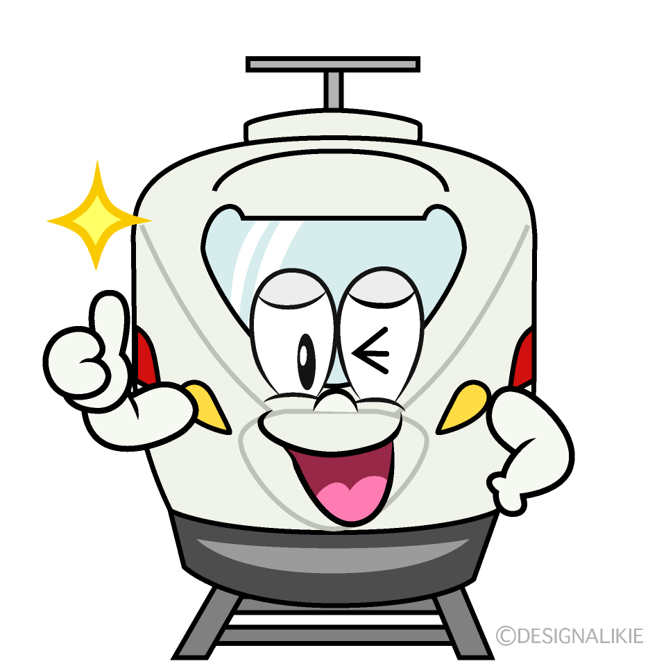 Thumbs up Express Train Cartoon Character Image