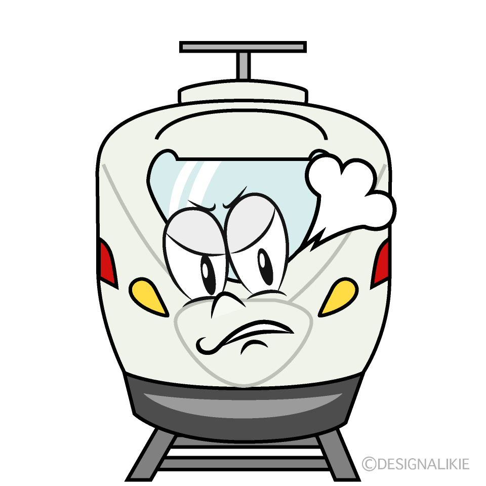 Angry Express Train Cartoon Character Image