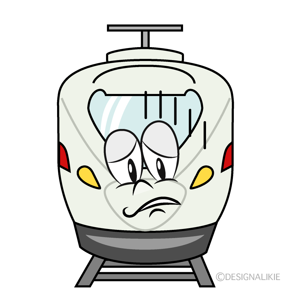 Depressed Express Train Cartoon Character Image
