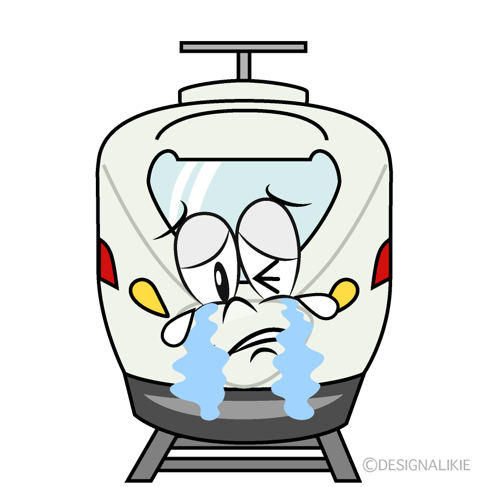 Crying Express Train Cartoon Character Image