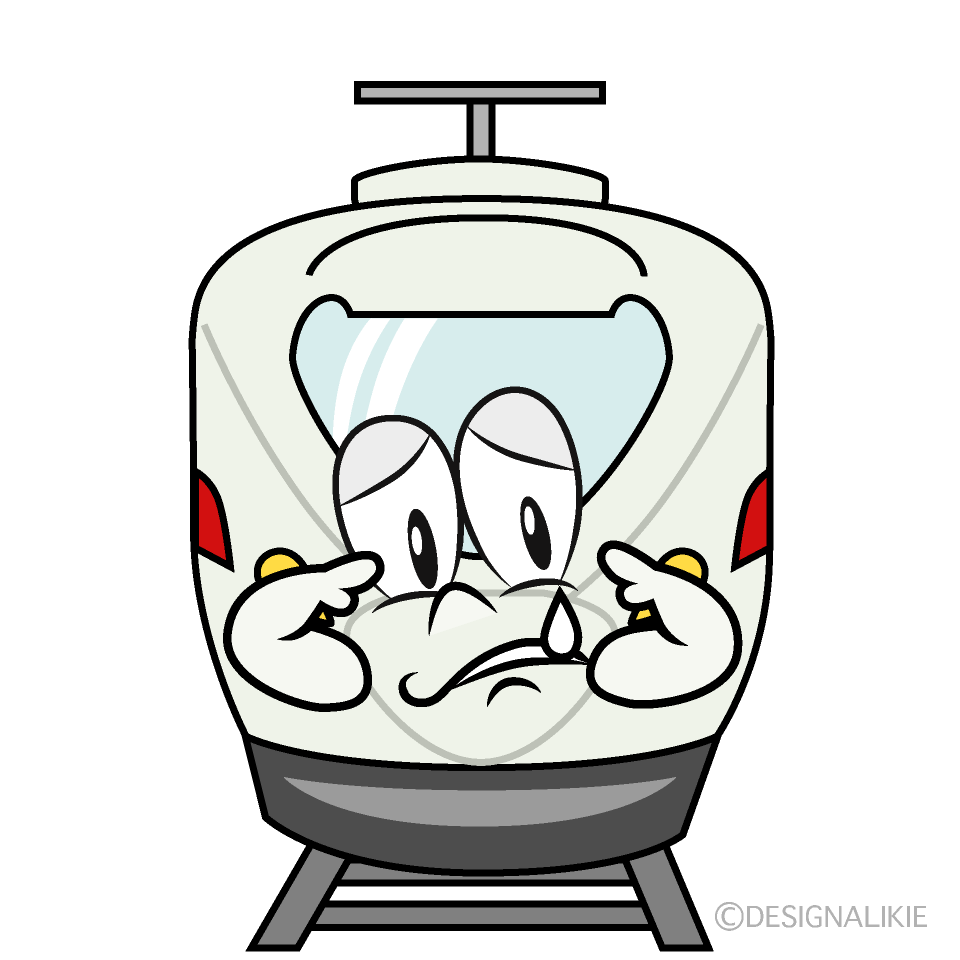 Sad Express Train Cartoon Character Image