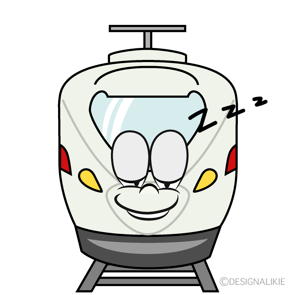 Sleeping Express Train Cartoon Character Image
