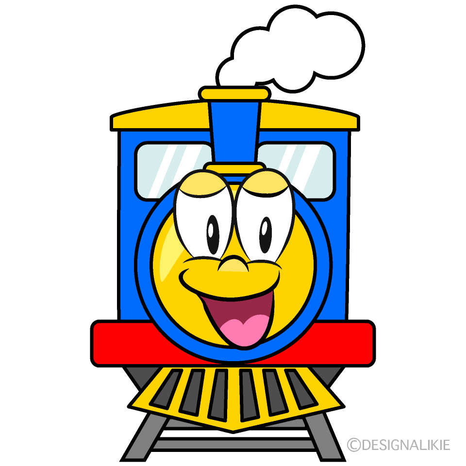 Smiling Train Cartoon Character Image