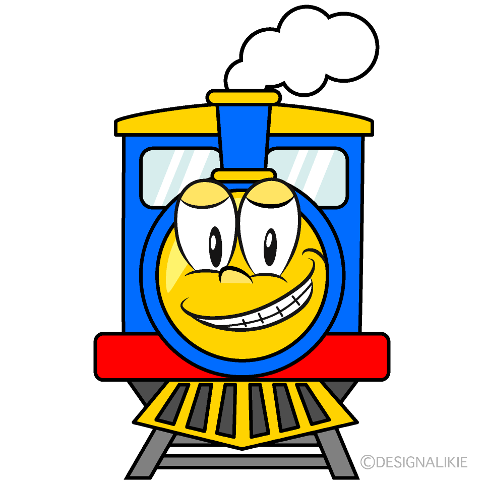 Grinning Train Cartoon Character Image