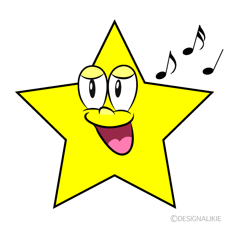 Singing Star Cartoon Character Image