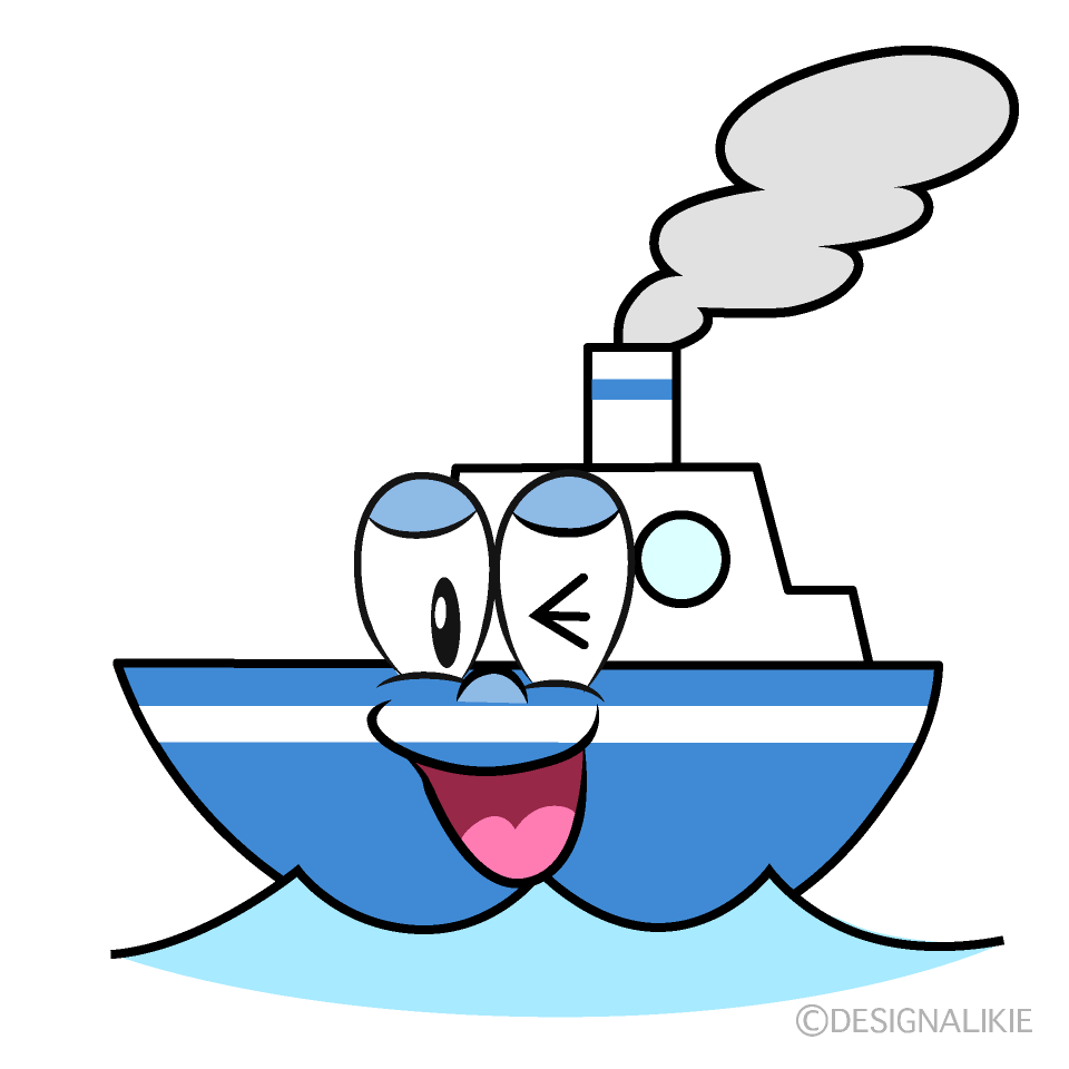 Laughing Boat Cartoon Character Image