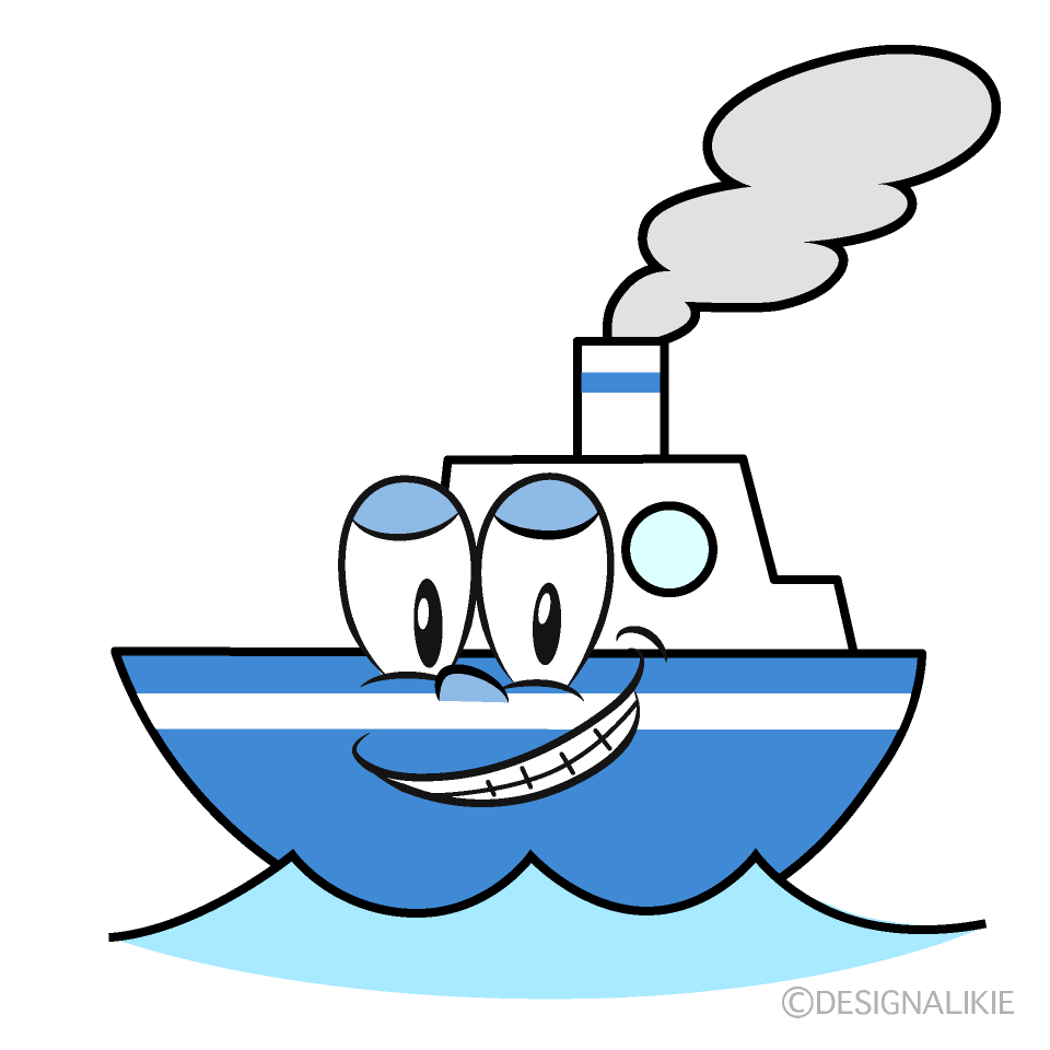 Grinning Boat Cartoon Character Image
