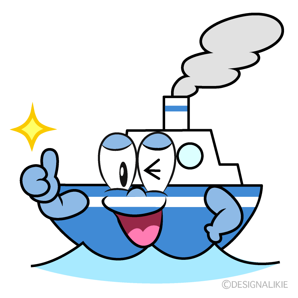 Thumbs up Boat Cartoon Character Image