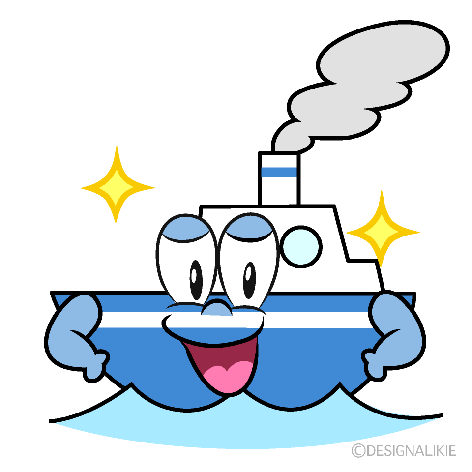 Glitter Boat Cartoon Character Image