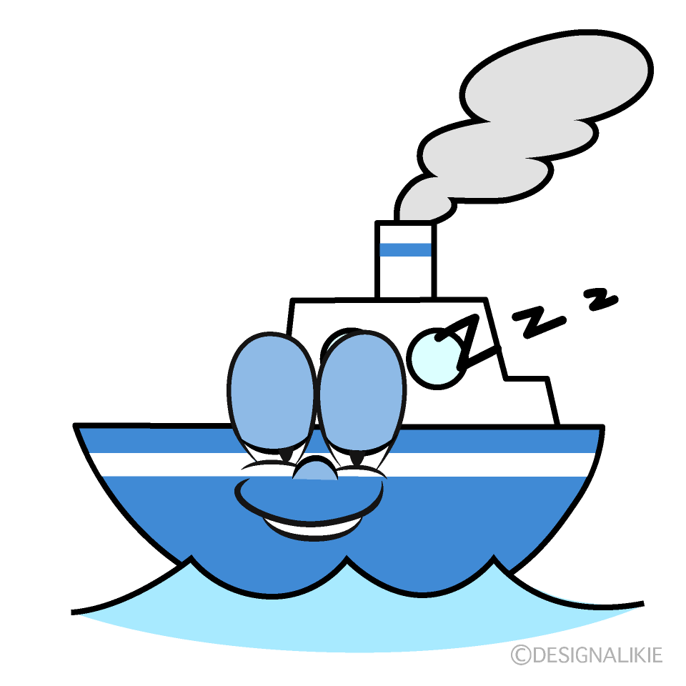 Sleeping Boat Cartoon Character Image