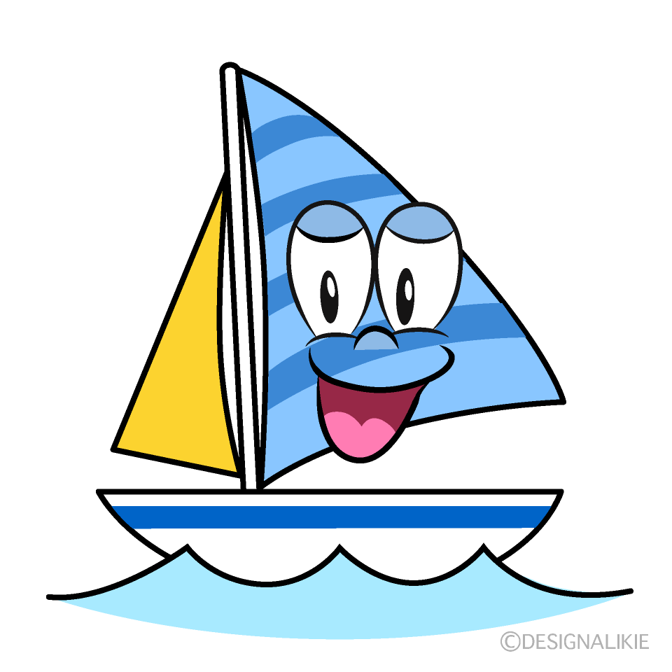 Smiling Yacht Cartoon Character Image