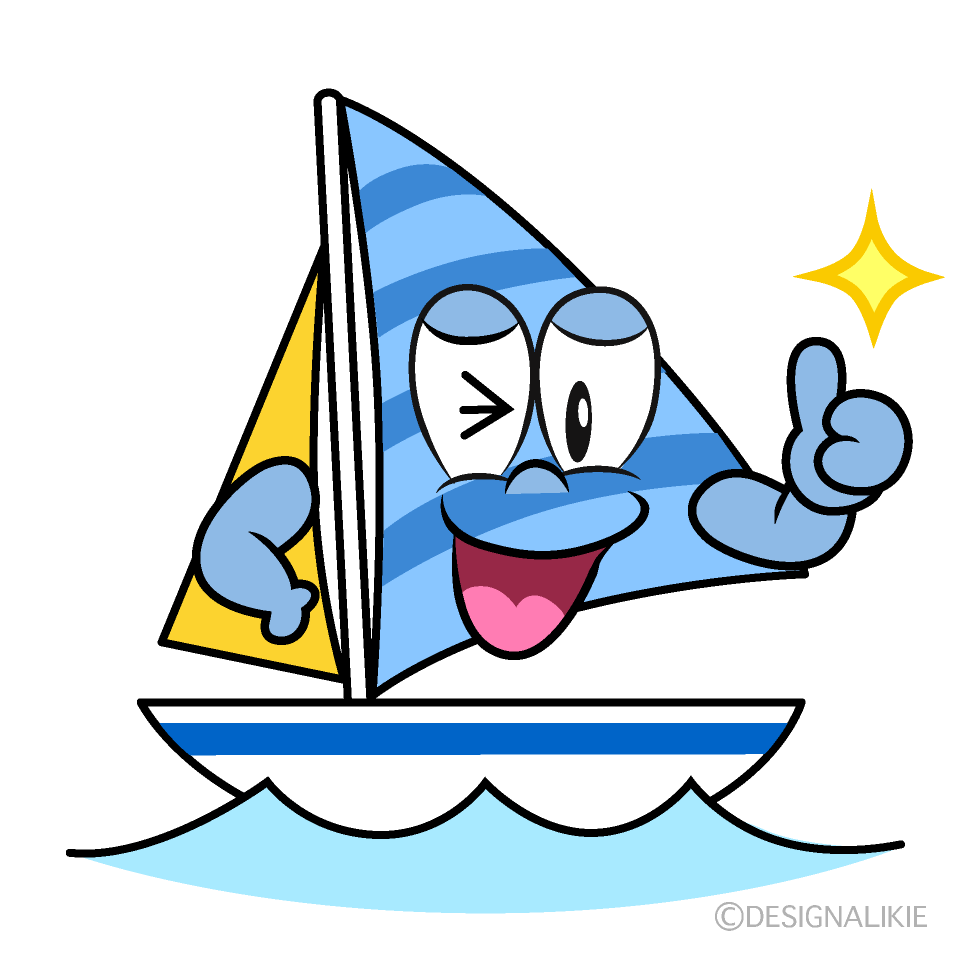 Thumbs up Yacht Cartoon Character Image