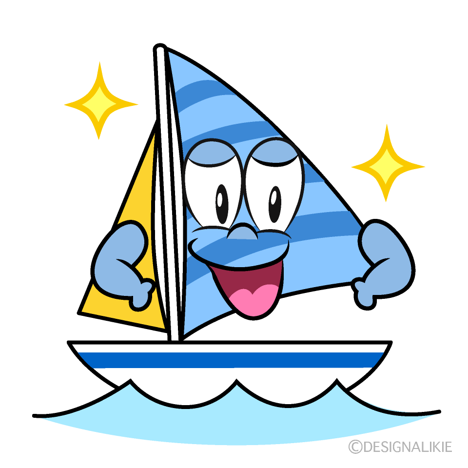 Glitter Yacht Cartoon Character Image