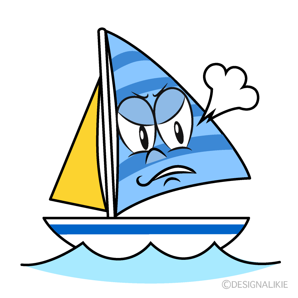 Angry Yacht Cartoon Character Image