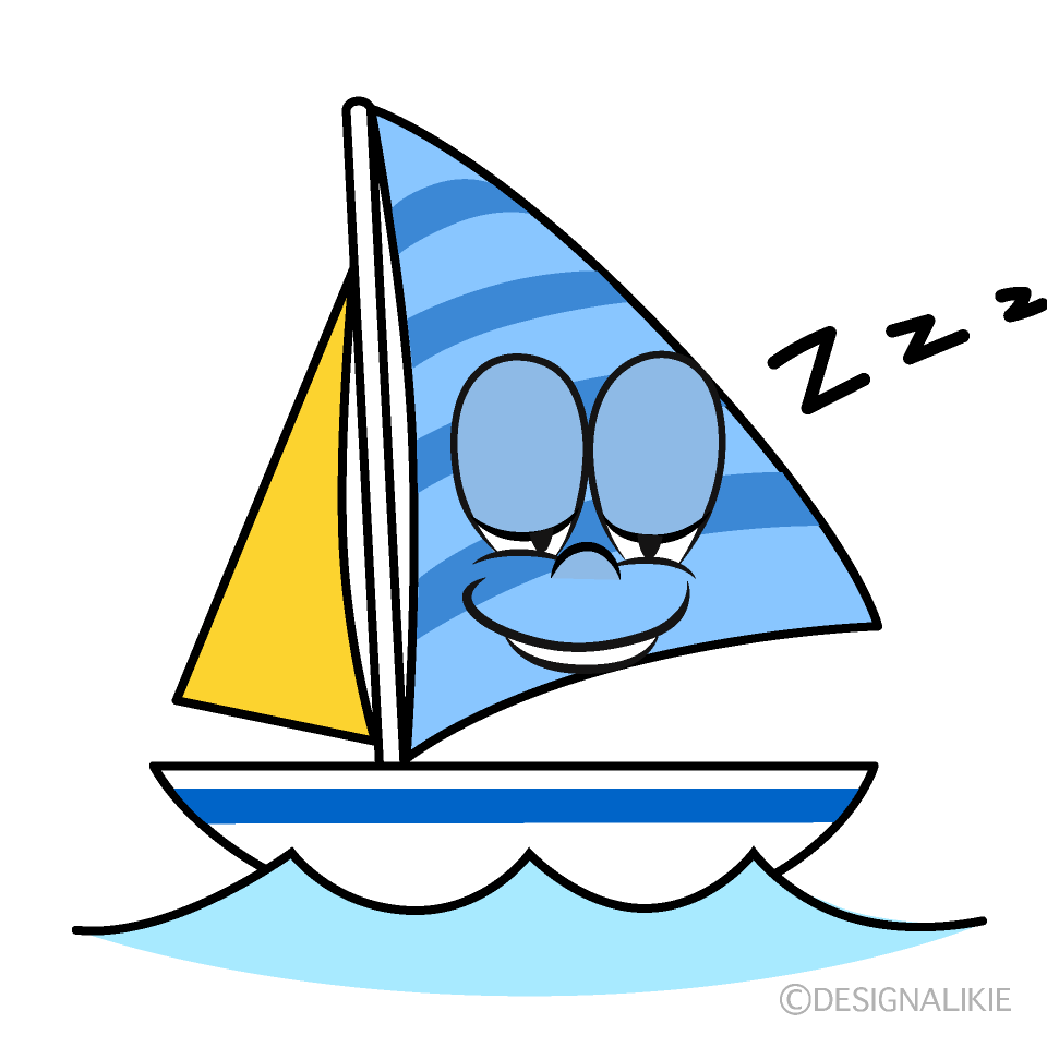 Sleeping Yacht Cartoon Character Image