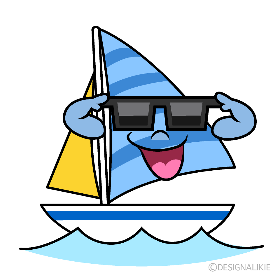 Cool Yacht Cartoon Character Image