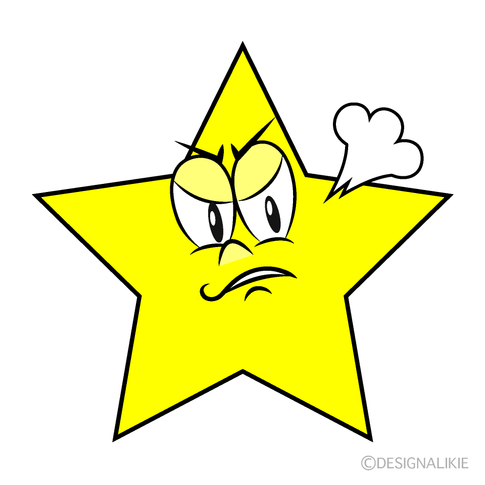 Angry Star Cartoon Character Image