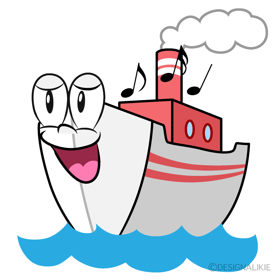 Singing Ship Cartoon Character Image
