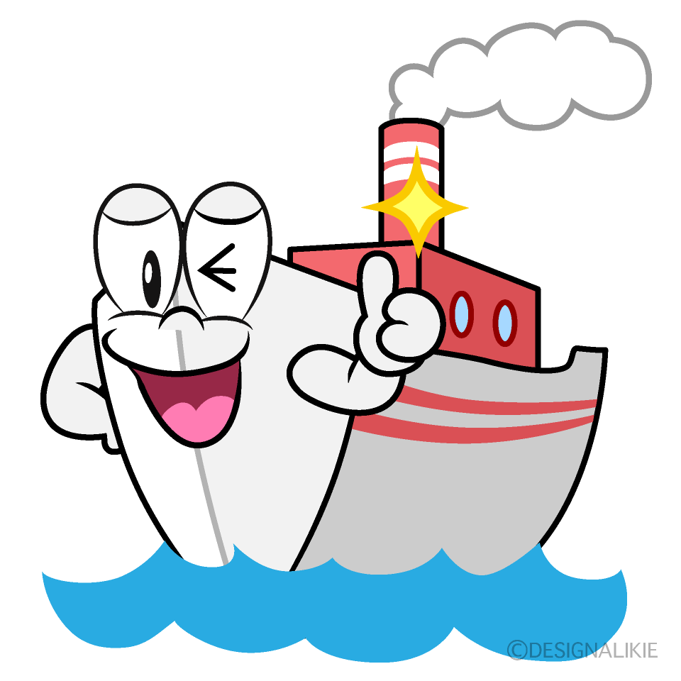 Thumbs up Ship Cartoon Character Image
