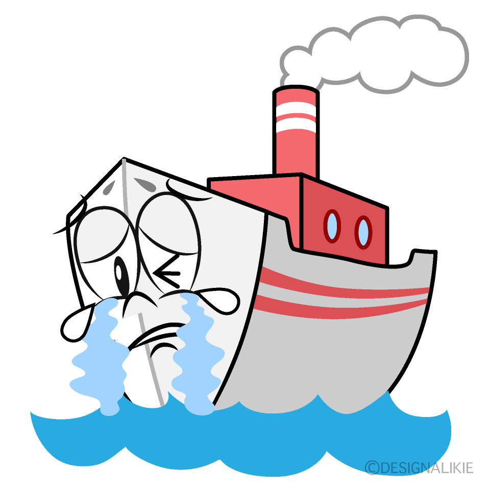 Crying Ship Cartoon Character Image