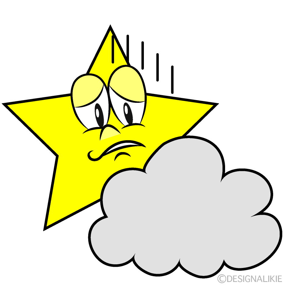 Depressed Star Cartoon Character Image