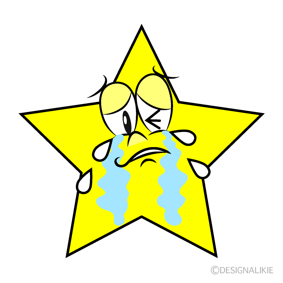 Crying Star Cartoon Character Image