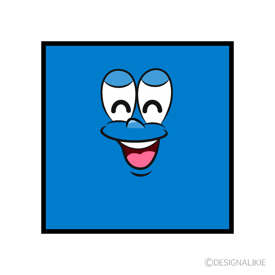 Smiling Square Cartoon Character Image
