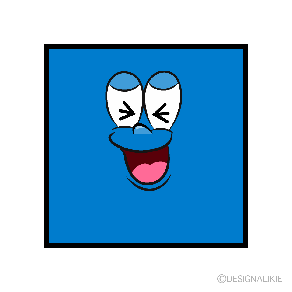 Laughing Square Cartoon Character Image
