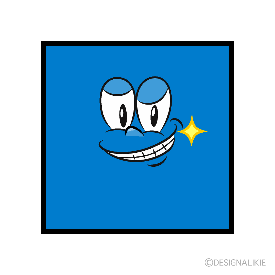 Grinning Square Cartoon Character Image