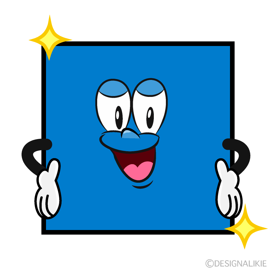 Glitter Square Cartoon Character Image