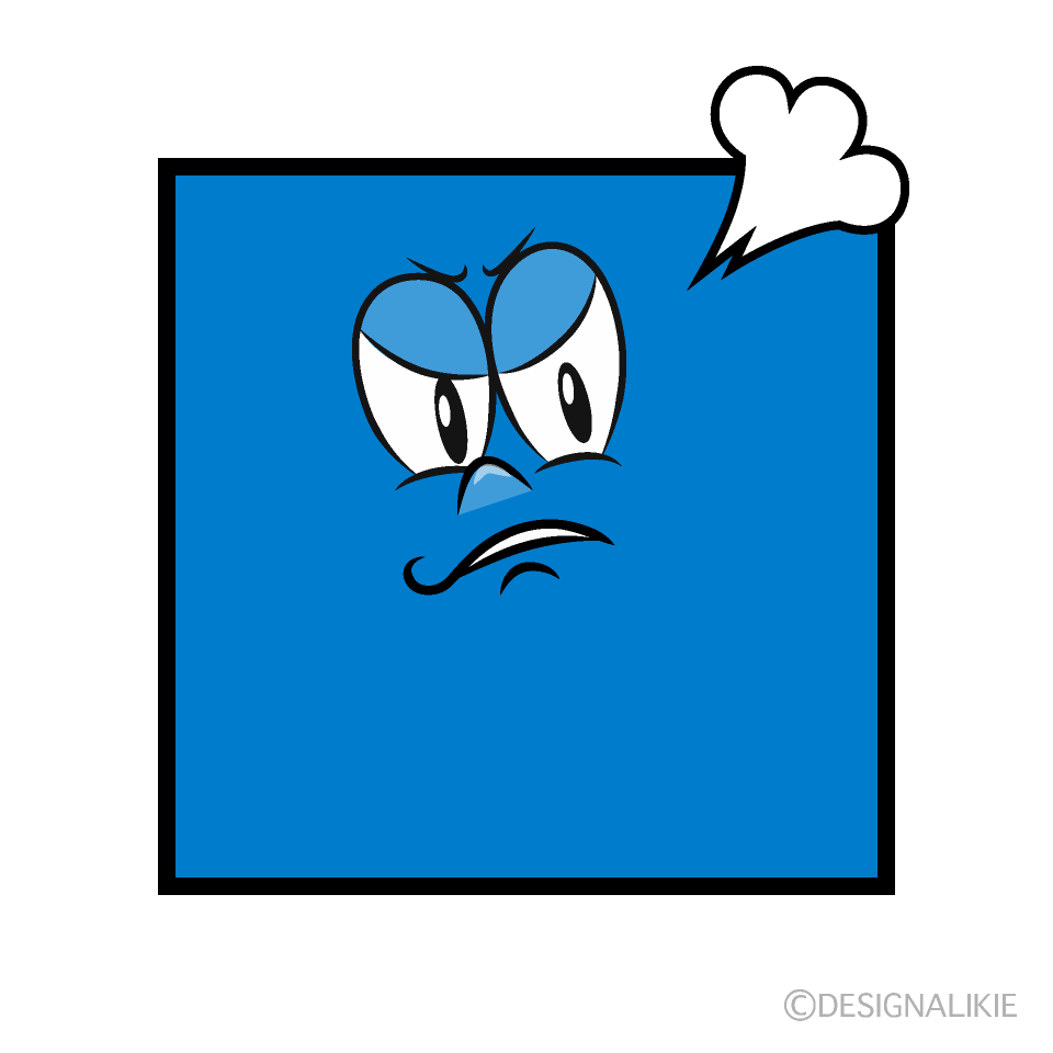 Angry Square Cartoon Character Image