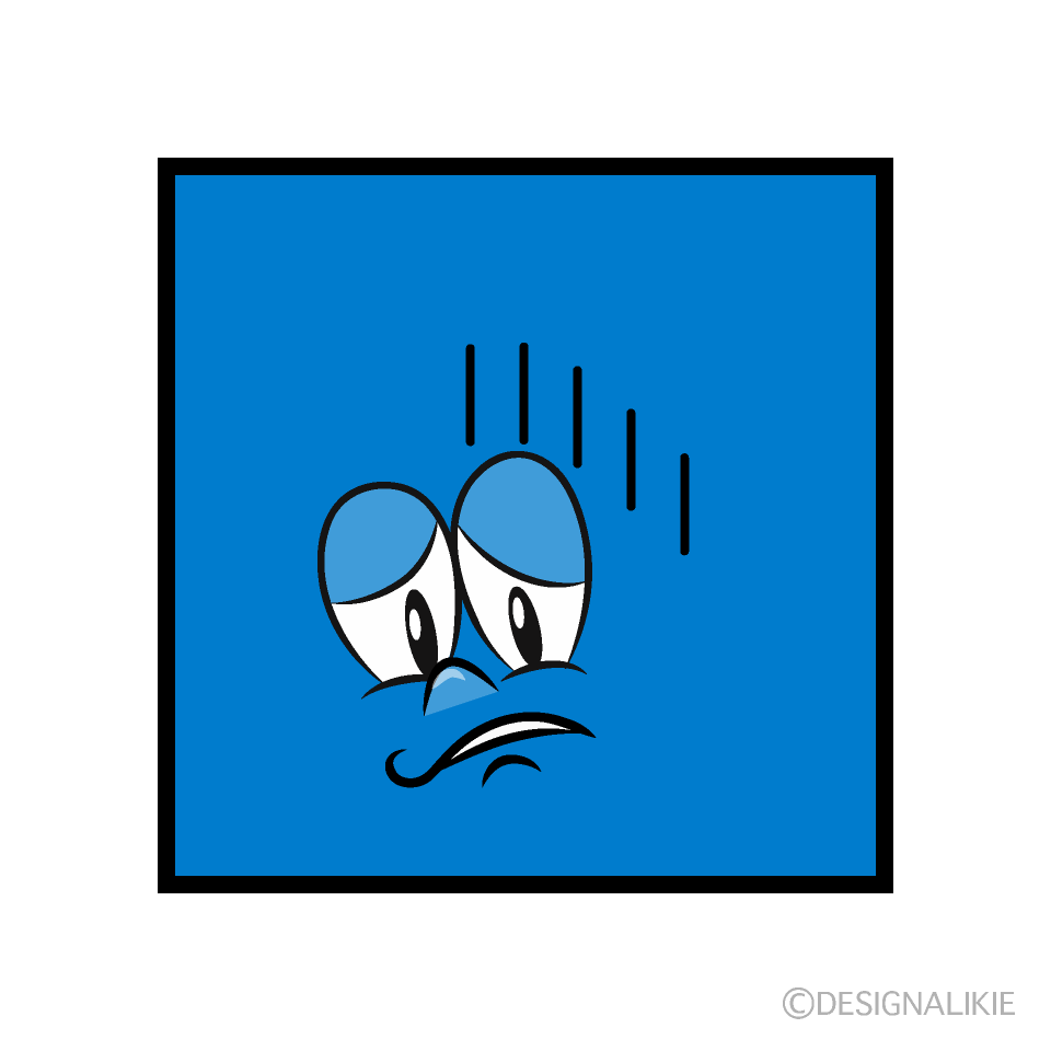 Depressed Square Cartoon Character Image