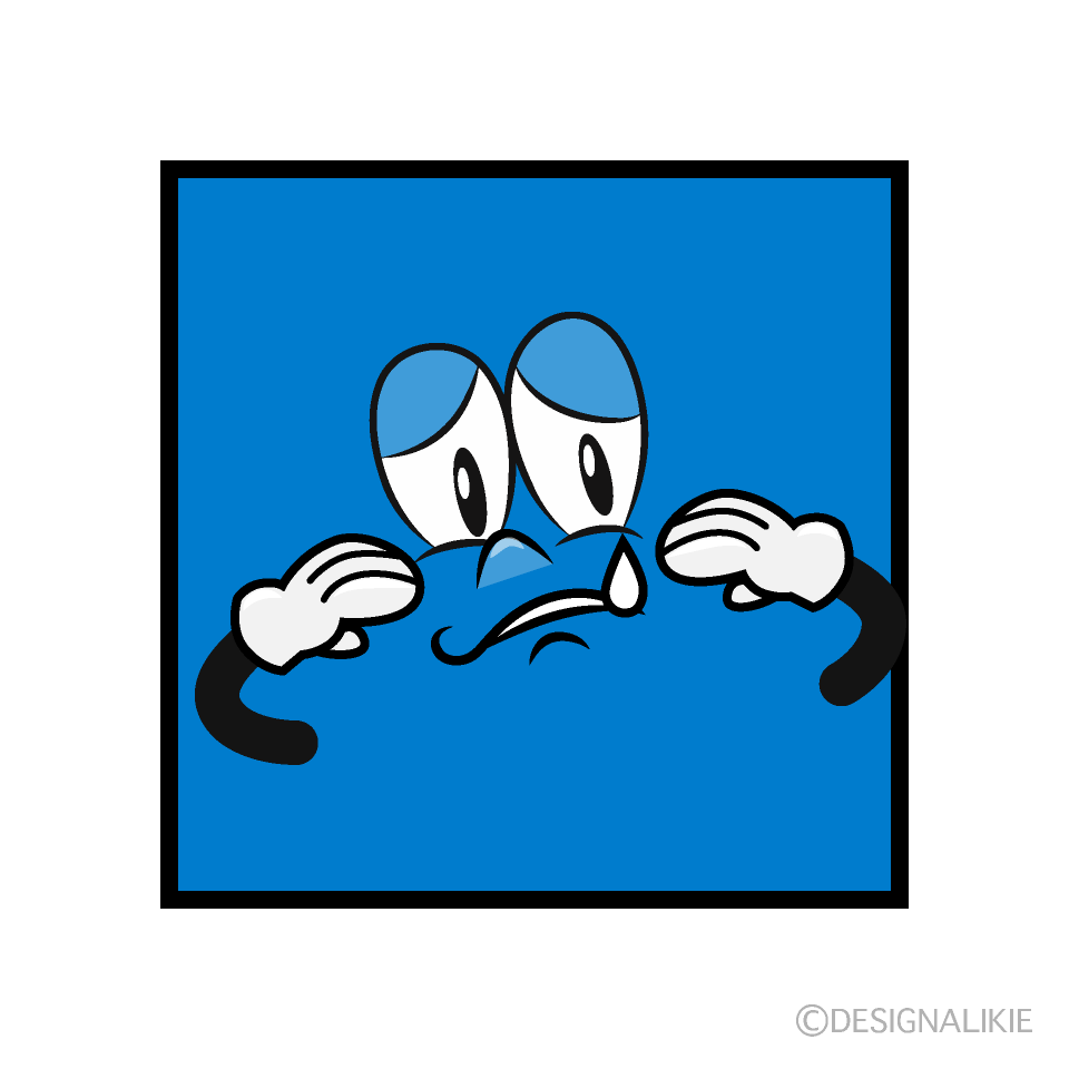Sad Square Cartoon Character Image