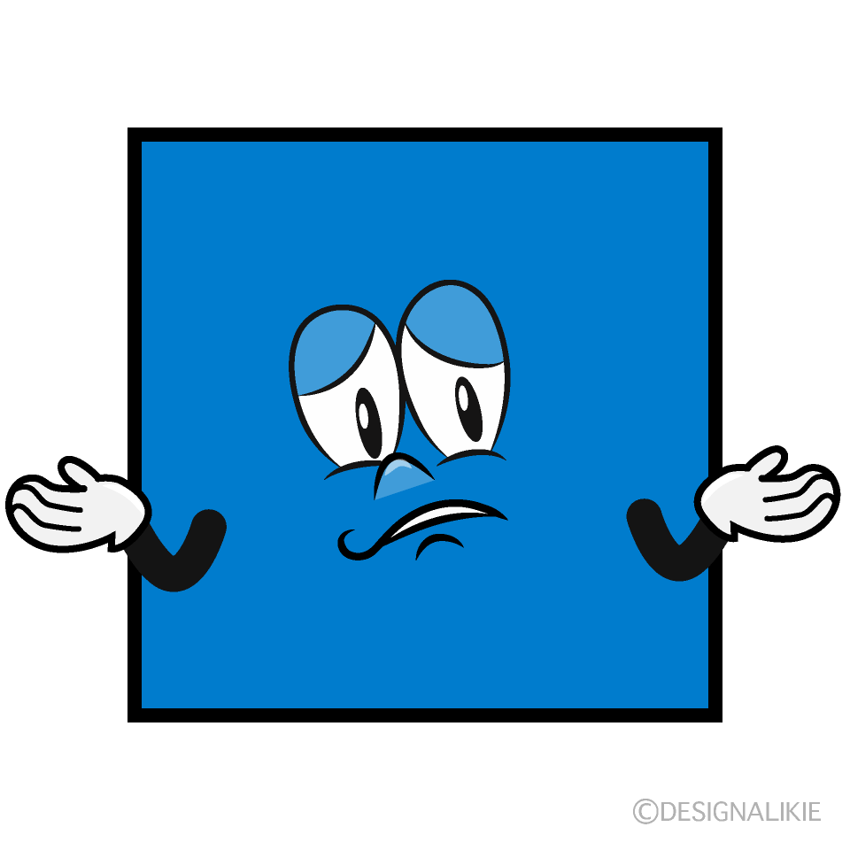 Troubled Square Cartoon Character Image