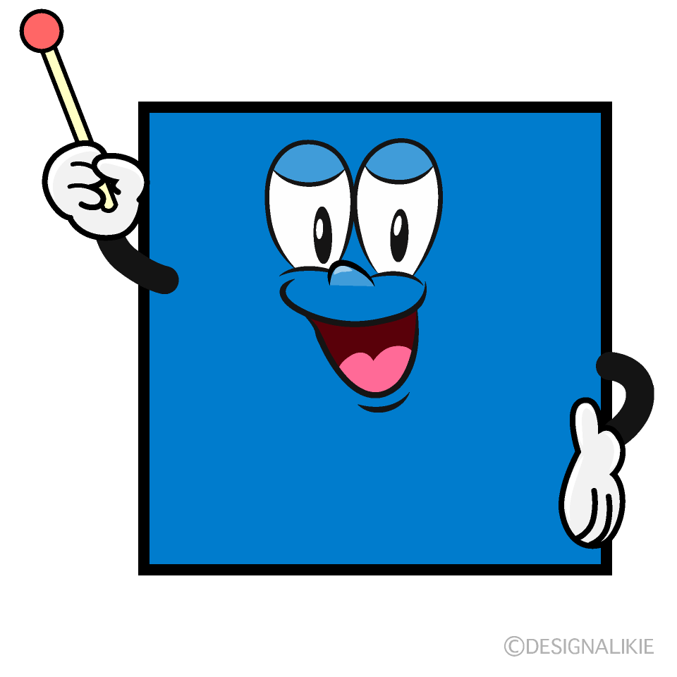 Speaking Square Cartoon Character Image